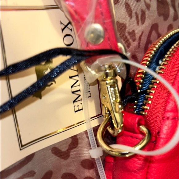 Emma Fox Bold Red Leather Pouch - Picture 5 of 5